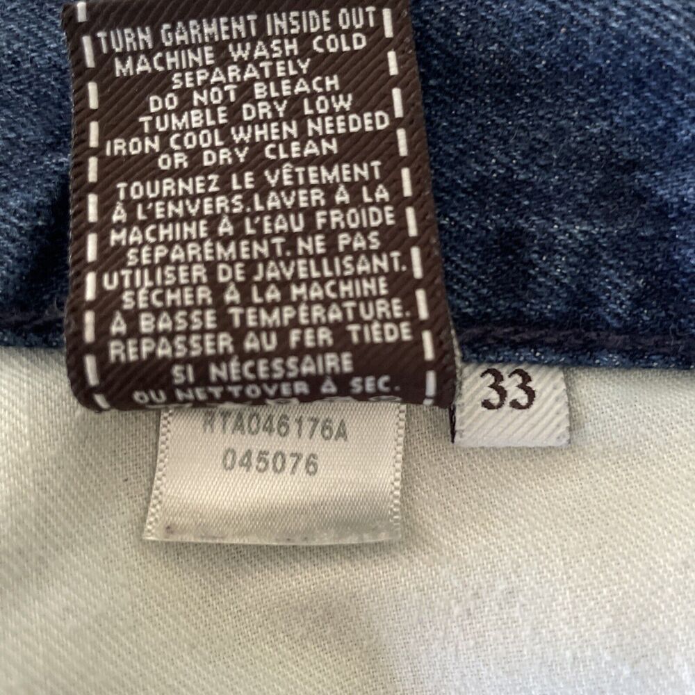 7 For All Mankind Austyn Relaxed Straight Mens Jeans Size 33X34 Dark Blue Zip - Picture 6 of 7